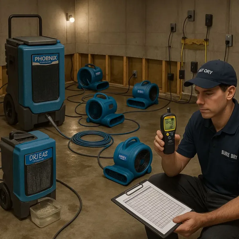 Structural Drying and Dehumidification process in Crystal Lake, IL